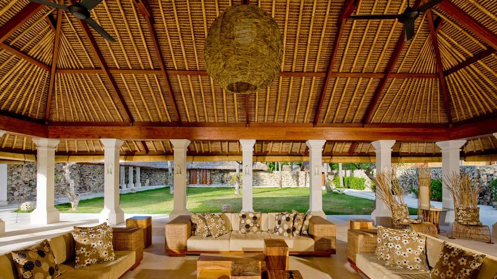 View of the sitting room facing into the inner courtyard